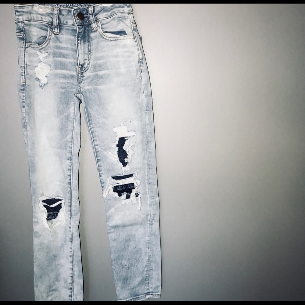 AE ripped high- rise skinny jeans